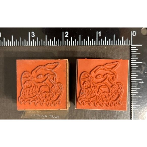 Easter Bunny Wood mounted Rubber Stamp Unbranded - Picture 3 of 4